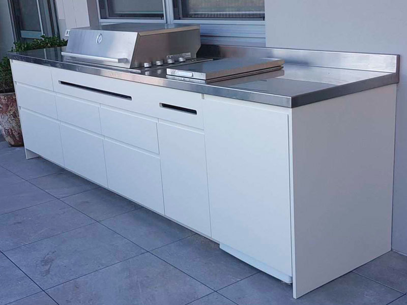 outdoor kitchen 2-pack poly spray finish cupboards